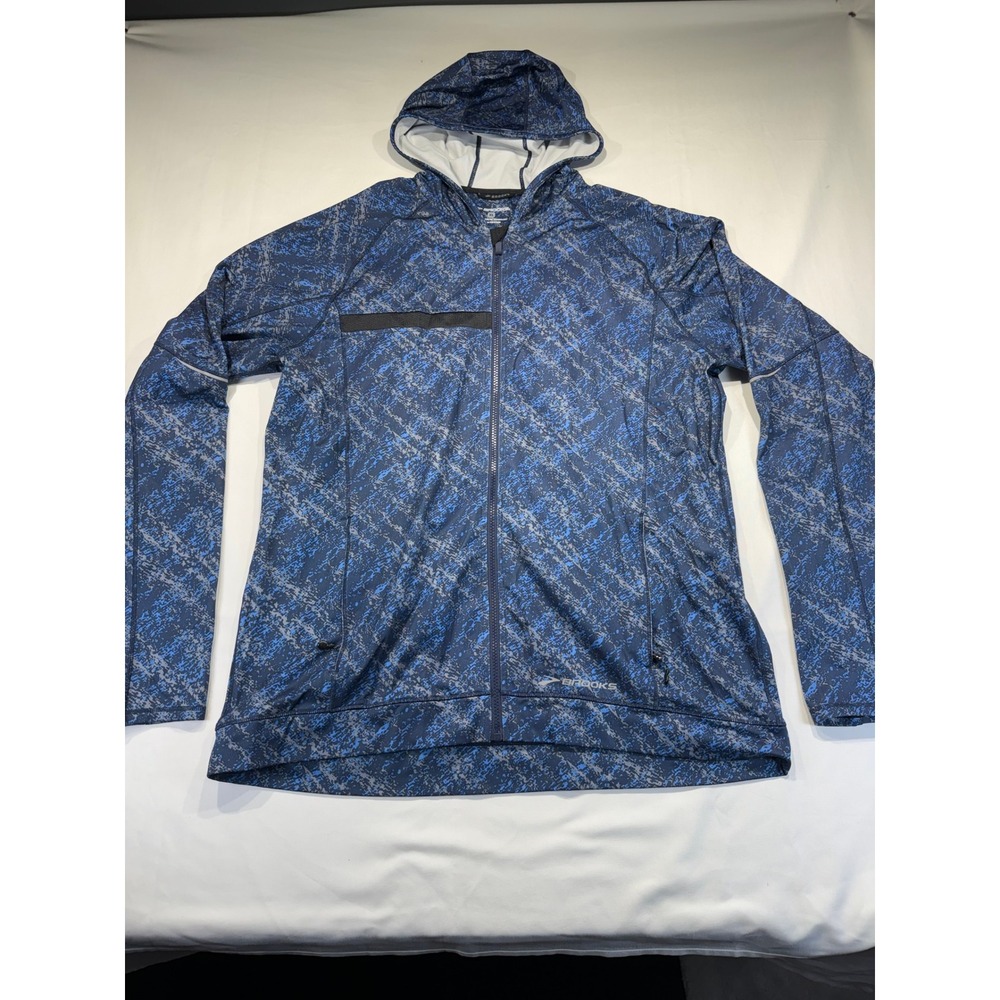 Brooks Mens Shelter Technology Running Softshell Hoodie Blue XL 210433